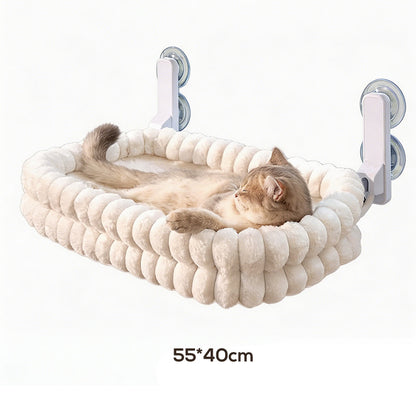 🌞Frühlingserwachen: 50% Rabatt!🐱 Klappbare Katzenhängematte fürs Fenster – 18 kg Tragkraft – Ultrazarte Plüschhülle (waschbar) – Platzsparendes Design