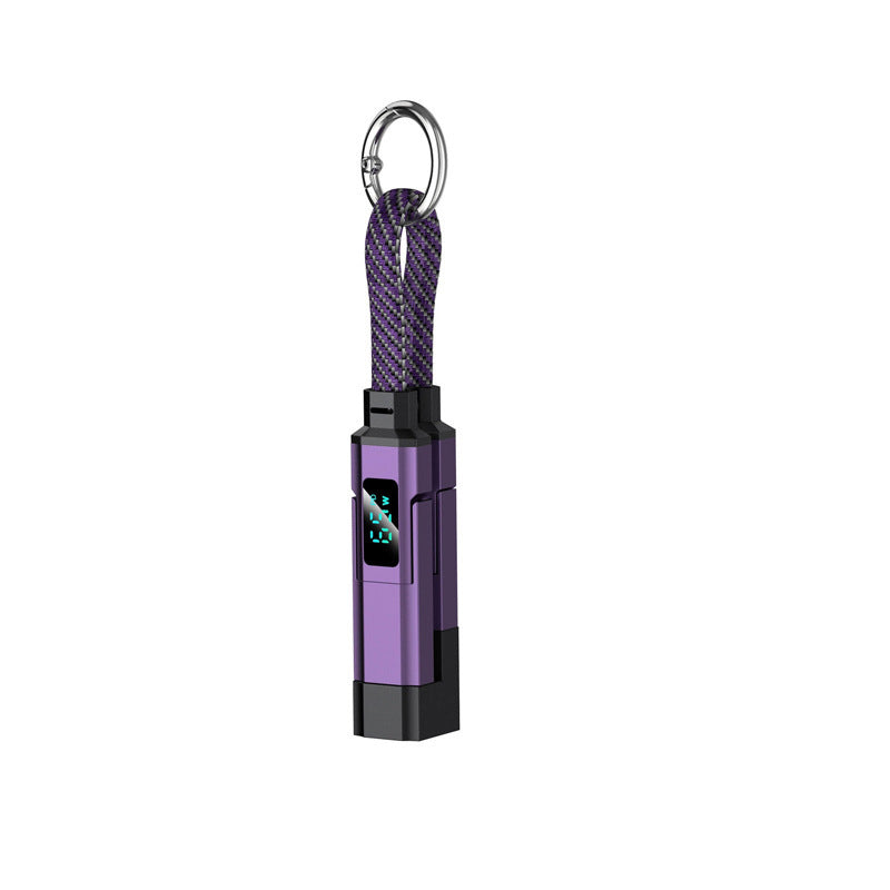 🔌 4-in-1 Ladekabel mit Digitalanzeige & Schlüsselanhänger – schnellladend, knickfest & kompakt