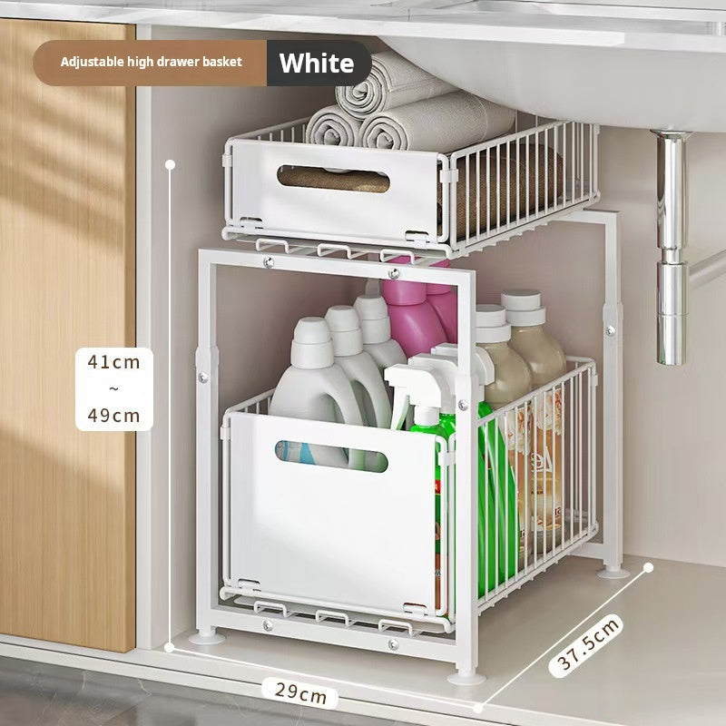 💪🥫 BLITZANGEBOT 50% RABATT! Doppelstöckiges Ausziehregal Schrankorganizer – 5 Höhenstufen, 2 Ebenen, Kohlenstoffstahl, Große Kapazität, Keine Montage ✨