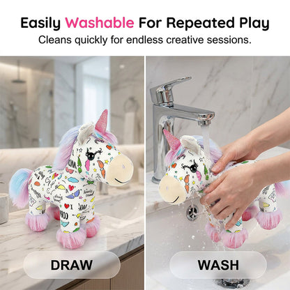 📢📢50 % Rabatt!!🎁🦄DIY-Set zum Ausmalen: Einhorn-Plüschtier🌈☁️