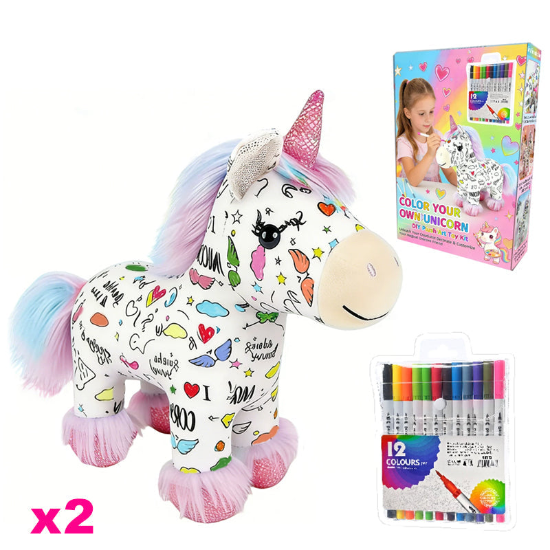 📢📢50 % Rabatt!!🎁🦄DIY-Set zum Ausmalen: Einhorn-Plüschtier🌈☁️