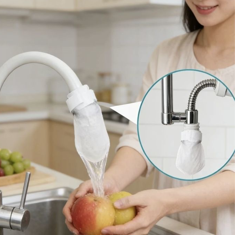 🔥50% RABATT⚡Über 50.000 VERKAUFT!💥Spritzschutz-Küchenarmatur-Baumwollfilter zur Entfernung von Ablagerungen und Rost