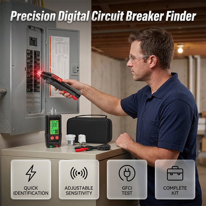 ⏳Zeitlich begrenztes Sonderangebot⏰Digital Circuit Breaker Finder and Outlet Tester Kit – Sicherungen finden, Steckdosen testen – in Sekunden 🔌🛡️