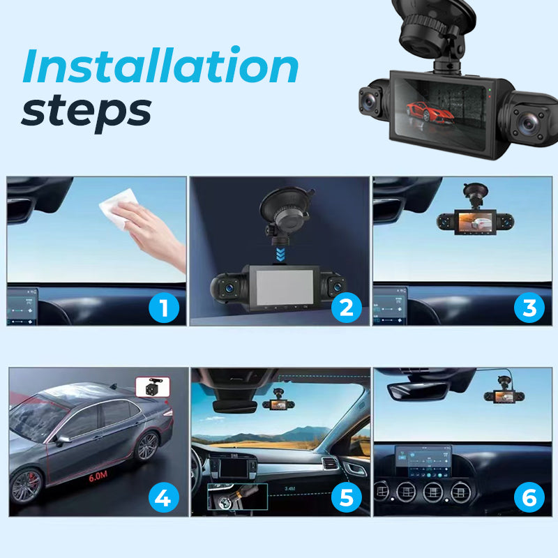 🔥Zeitlich begrenzt 50% RABATT🔥1080p 4-Kanal-Dashcam mit G-Sensor