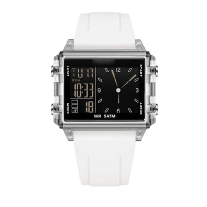 ⌚ 50% RABATT! 💧Transparente Digitaluhr – 50M wasserdicht, Leuchtdisplay & Hybrid-Zeitanzeige – Stil trifft Funktion ✨