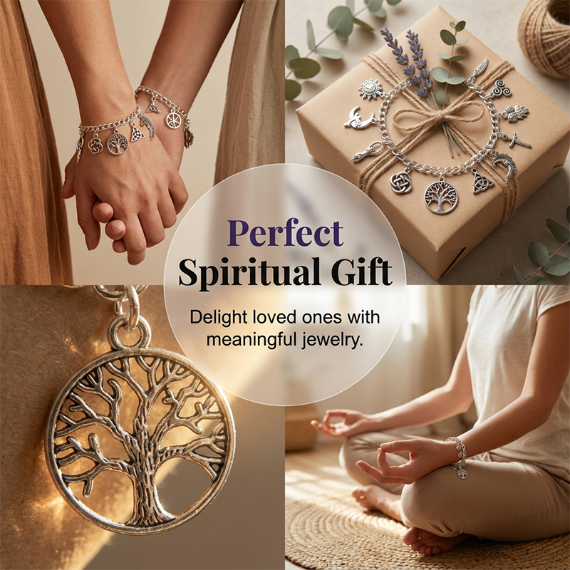 ✨50 % Rabatt📿 Vintage-Armband im heidnischen Stil | Wicca-Symbol-Anhänger · Vintage-Metall · Vielseitig kombinierbar für den Alltag · Spirituelle Bedeutung | Für den Alltag