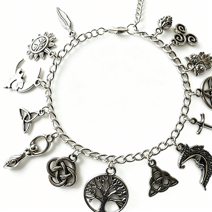 ✨50 % Rabatt📿 Vintage-Armband im heidnischen Stil | Wicca-Symbol-Anhänger · Vintage-Metall · Vielseitig kombinierbar für den Alltag · Spirituelle Bedeutung | Für den Alltag
