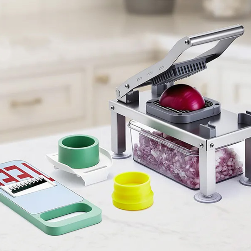 🥕 9-in-1 Gemüsehobel – vielseitiges Küchenwerkzeug zum Schneiden, Würfeln, Reiben & Raspeln, mit praktischem Auffangbehälter ✨