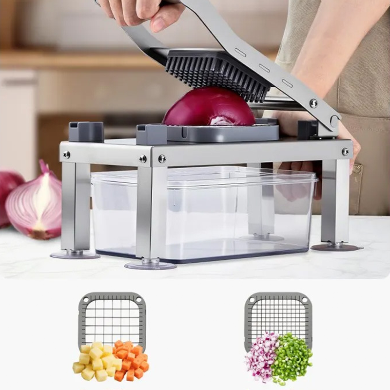 🥕 9-in-1 Gemüsehobel – vielseitiges Küchenwerkzeug zum Schneiden, Würfeln, Reiben & Raspeln, mit praktischem Auffangbehälter ✨