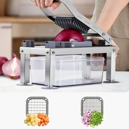 🥕 9-in-1 Gemüsehobel – vielseitiges Küchenwerkzeug zum Schneiden, Würfeln, Reiben & Raspeln, mit praktischem Auffangbehälter ✨