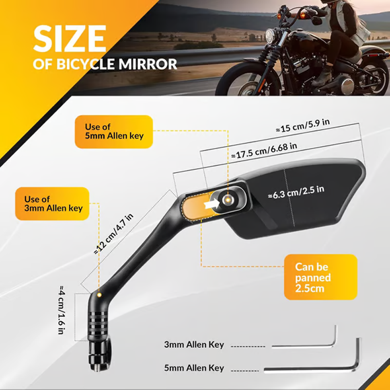 🚲🛡️ Weitwinkel-Rückspiegel mit bruchsicherem Spiegelglas – Vibrationsarme Halterung & einfache Montage ohne Werkzeug – Geeignet für die meisten Lenker (16–31,8 mm) ✨