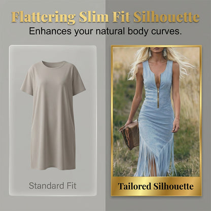 Retro Western Fransen Ärmelloses Slim-Kleid