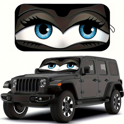 ⏳ LIMITIERTES ANGEBOT: 50 % RABATT 🌞 Lustige Auto-Sonnenblende in Augenform 👀☀️ – UV-Schutz, Aluminiumfolie, faltbar