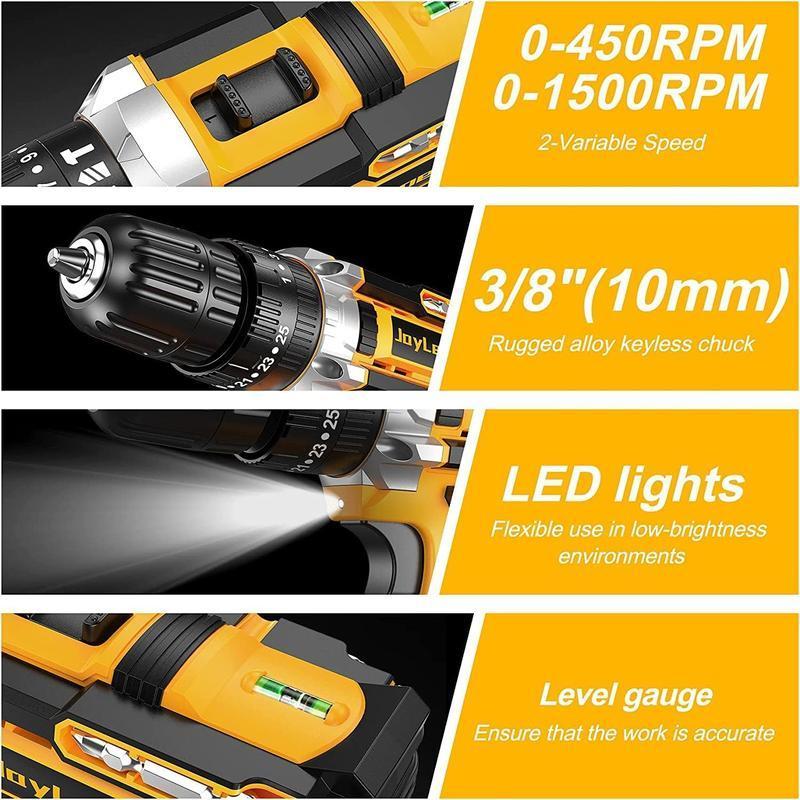 📢📢50% RABATT!! ⏰ 21V Akku-Bohrschrauber – 45Nm, 2 Akkus & LED 🔋