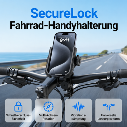 🔥 50% RABATT! 🚲 Schnellverschluss-Fahrrad-Handyhalterung – Stoßfest, 360° drehbar & universell passend – Perfekt für Navigation & Outdoor-Rides – Sicher & praktisch 🛡️✨