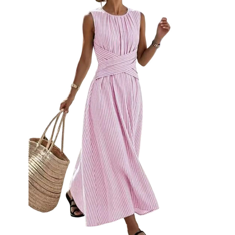 ⏳Zeitlich begrenztes Angebot: 50 % Rabatt👗Damen Ärmelloses Gestreiftes Maxikleid🎀