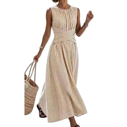 ⏳Zeitlich begrenztes Angebot: 50 % Rabatt👗Damen Ärmelloses Gestreiftes Maxikleid🎀