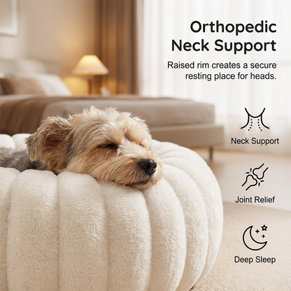 🐱💤 Ultraweicher runder Beruhigungskorb für Katzen und Hunde – Erhöhter Rand, gemütliches Nest für erholsame Nickerchen 🐶☁️