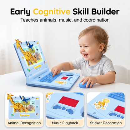 📢📢 JETZT 50 % RABATT!! ⏰🧸 Interaktiver Simulations-Spielzeug-Laptop – Lichter, Töne & Lernspiele – Fördert spielerisch Kreativität & Motorik bei Kindern 🎵