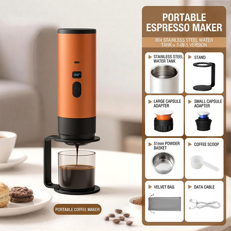 🔥 Nur für kurze Zeit: 50% Rabatt – Tragbare Espressomaschine mit Akku für Kaffeepulver & Kapseln☕