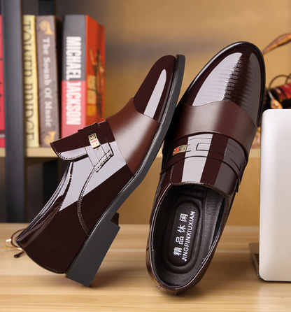 🔥Neuer Stil🔥Formelle Herrenschuhe aus Leder mit spitzer Zehe, bequem und rutschfest
