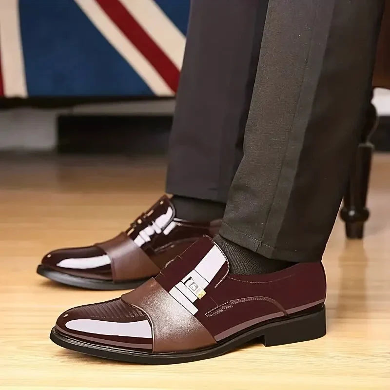 🔥Neuer Stil🔥Formelle Herrenschuhe aus Leder mit spitzer Zehe, bequem und rutschfest