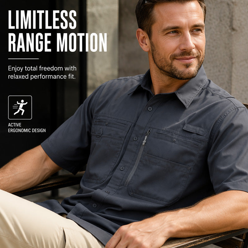 🏔️ 50 % RABATT! 👕 Kurzärmliges Outdoor-Wanderhemd für Herren – Hochdichtes Ripstop-Gewebe – Reiß- und knitterfest für Outdoor-Aktivitäten