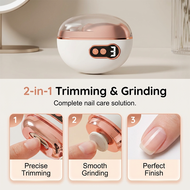 🏠 50 % Rabatt – Elektrischer Nagelknipser & Polierer 2-in-1 – automatisches Trimmen & Schleifen, leise, sicher & wiederaufladbar – für die ganze Familie ✨