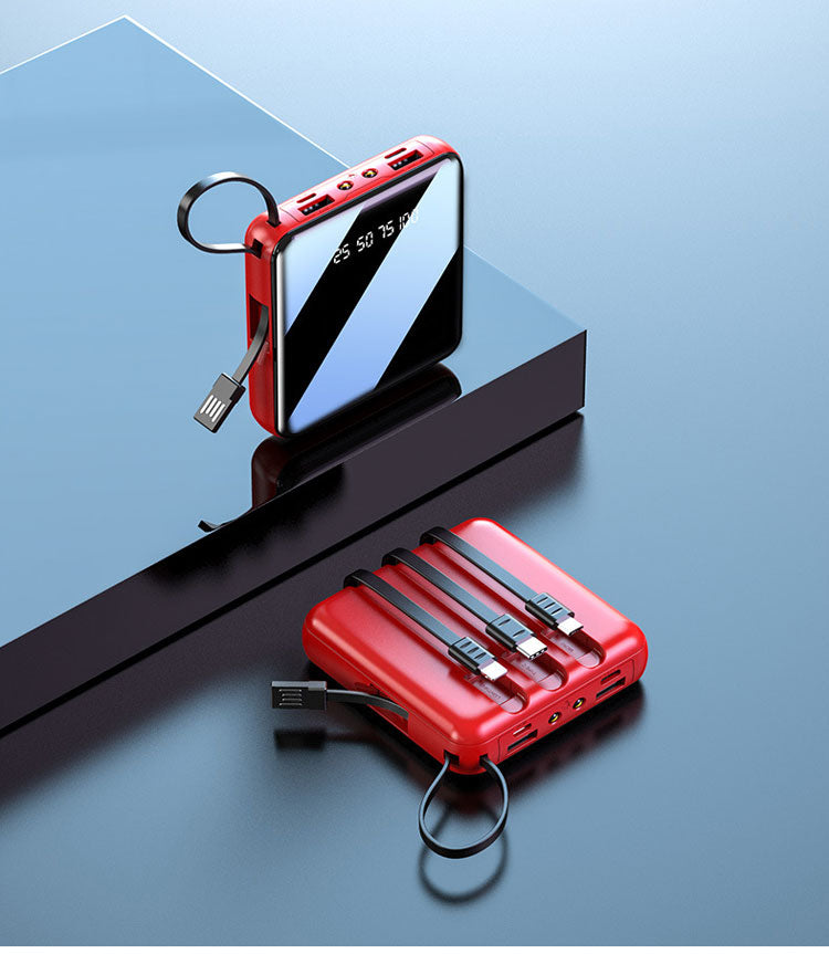 🔋 50% RABATT! 📱 4-Kabel Mini Powerbank – Integrierte Kabel, kompakt & leistungsstark – Ideal für unterwegs, Reisen & Alltag ⚡