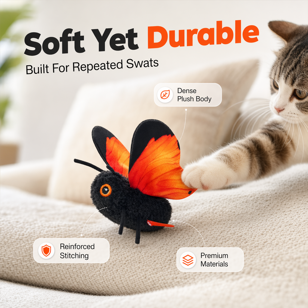 🦋🐱 Intelligentes Schmetterlingsspielzeug mit Sensor – 50 % reduziert! Bewegungsaktiviert, realistischer Flug, interaktives Spiel – unterhält Ihre Katze stundenlang. 🔥✨