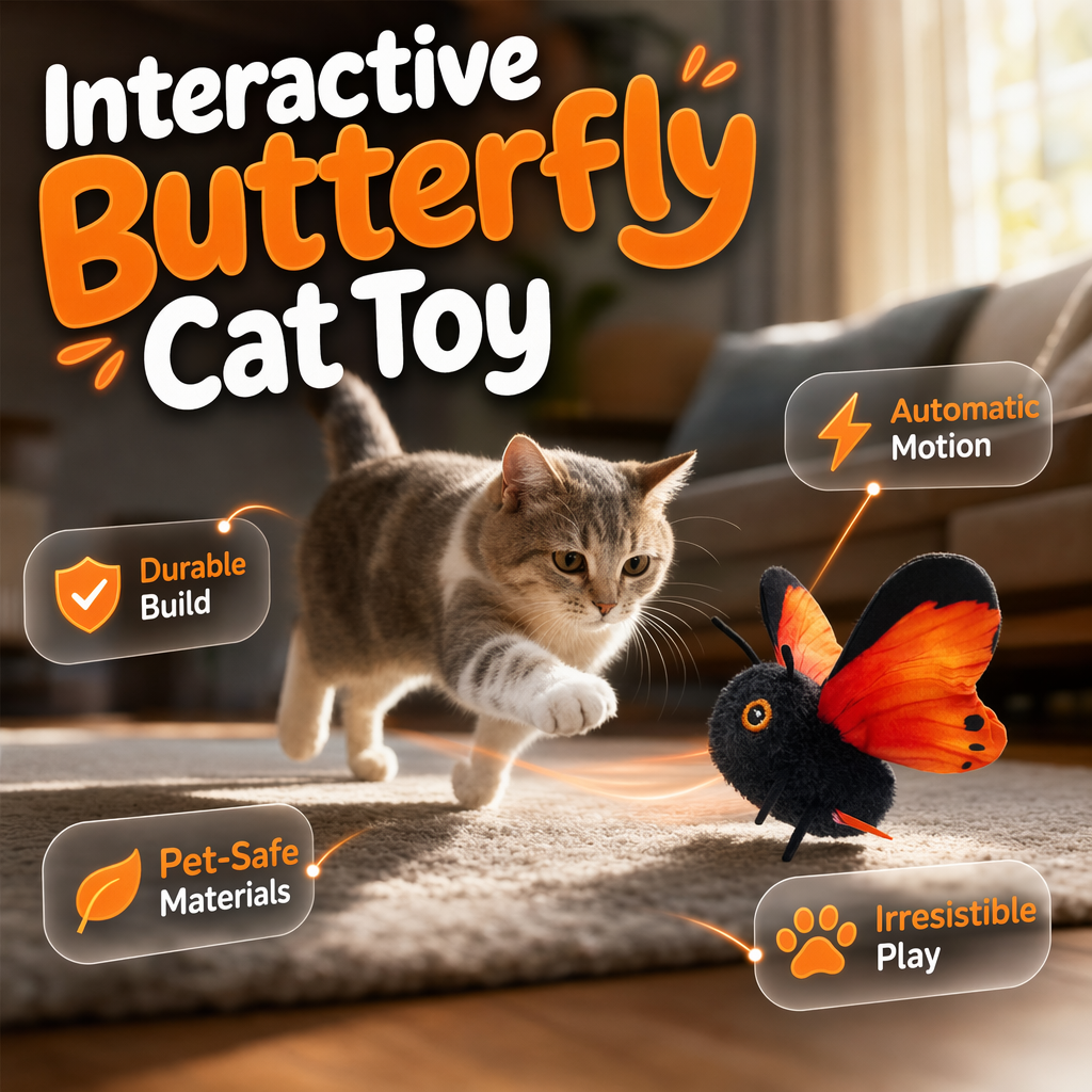 🦋🐱 Intelligentes Schmetterlingsspielzeug mit Sensor – 50 % reduziert! Bewegungsaktiviert, realistischer Flug, interaktives Spiel – unterhält Ihre Katze stundenlang. 🔥✨