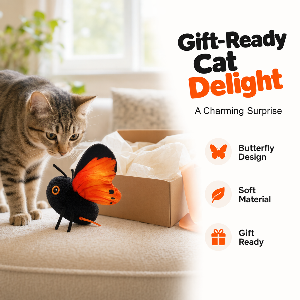 🦋🐱 Intelligentes Schmetterlingsspielzeug mit Sensor – 50 % reduziert! Bewegungsaktiviert, realistischer Flug, interaktives Spiel – unterhält Ihre Katze stundenlang. 🔥✨