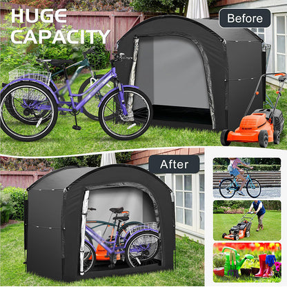 🚲 50% RABATT! 🏕️ Tragbares Fahrrad-Lagerzelt – Wetterfest, geräumig & werkzeugfrei – Optimaler Outdoor-Stauraum für Fahrräder & Zubehör 🔧