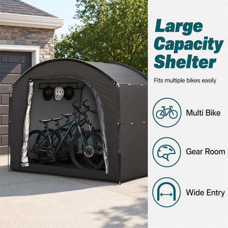 🚲 50% RABATT! 🏕️ Tragbares Fahrrad-Lagerzelt – Wetterfest, geräumig & werkzeugfrei – Optimaler Outdoor-Stauraum für Fahrräder & Zubehör 🔧