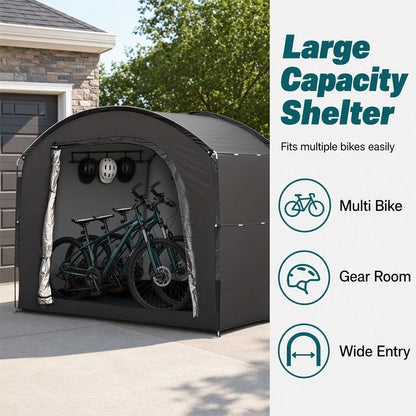 🚲 50% RABATT! 🏕️ Tragbares Fahrrad-Lagerzelt – Wetterfest, geräumig & werkzeugfrei – Optimaler Outdoor-Stauraum für Fahrräder & Zubehör 🔧