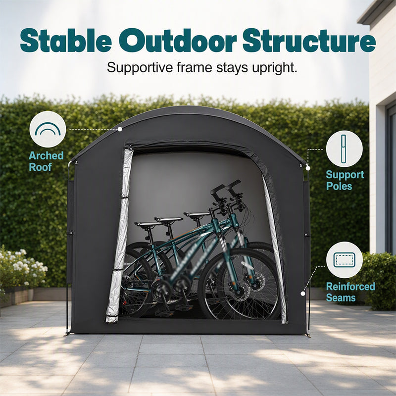🚲 50% RABATT! 🏕️ Tragbares Fahrrad-Lagerzelt – Wetterfest, geräumig & werkzeugfrei – Optimaler Outdoor-Stauraum für Fahrräder & Zubehör 🔧