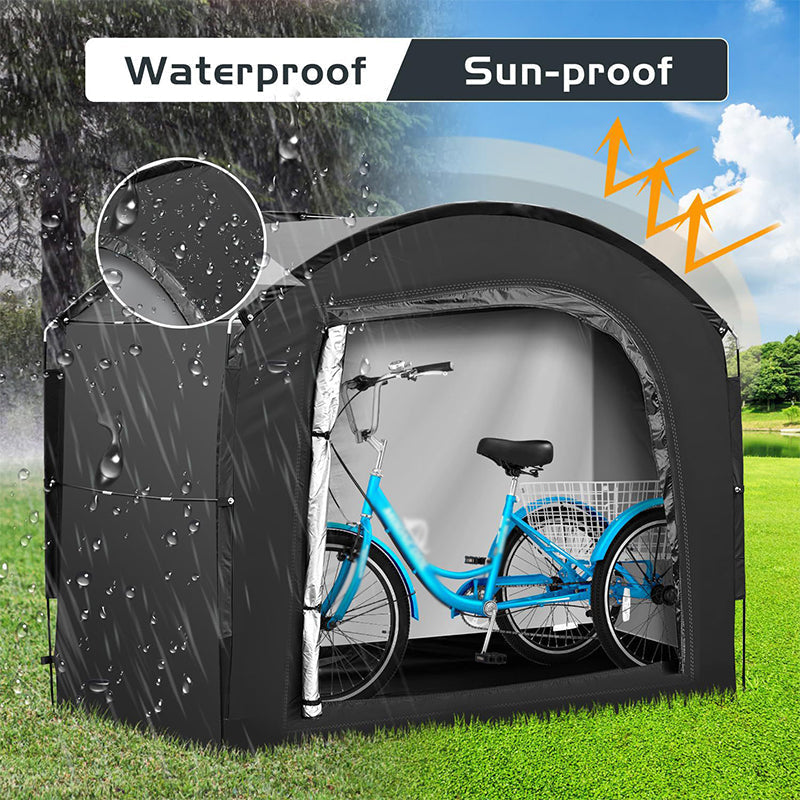 🚲 50% RABATT! 🏕️ Tragbares Fahrrad-Lagerzelt – Wetterfest, geräumig & werkzeugfrei – Optimaler Outdoor-Stauraum für Fahrräder & Zubehör 🔧
