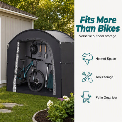🚲 50% RABATT! 🏕️ Tragbares Fahrrad-Lagerzelt – Wetterfest, geräumig & werkzeugfrei – Optimaler Outdoor-Stauraum für Fahrräder & Zubehör 🔧