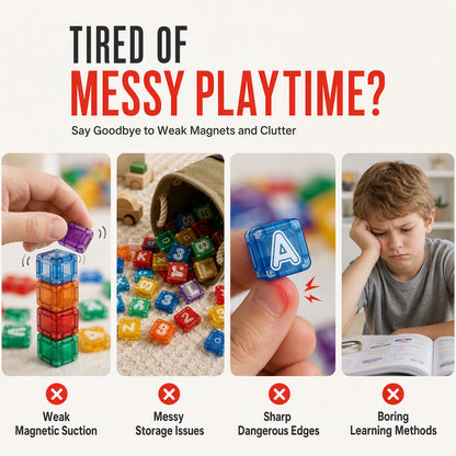 🧲 50 % Rabatt ! Magnetwürfel Kinder Lernspielzeug – Kein Frust, voller Lernspaß! 🎉 40 Teile, 360° Magnet, Buchstaben & Zahlen 🌟 Limitiertes Angebot ⏳