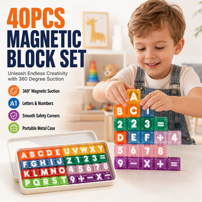 🧲 50 % Rabatt ! Magnetwürfel Kinder Lernspielzeug – Kein Frust, voller Lernspaß! 🎉 40 Teile, 360° Magnet, Buchstaben & Zahlen 🌟 Limitiertes Angebot ⏳