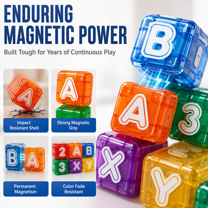 🧲 50 % Rabatt ! Magnetwürfel Kinder Lernspielzeug – Kein Frust, voller Lernspaß! 🎉 40 Teile, 360° Magnet, Buchstaben & Zahlen 🌟 Limitiertes Angebot ⏳