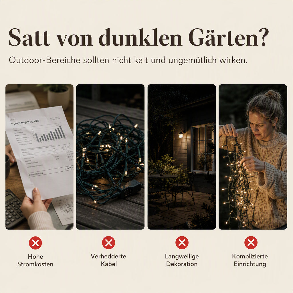 Solarbetriebene Weidenblatt-Hängelichterkette