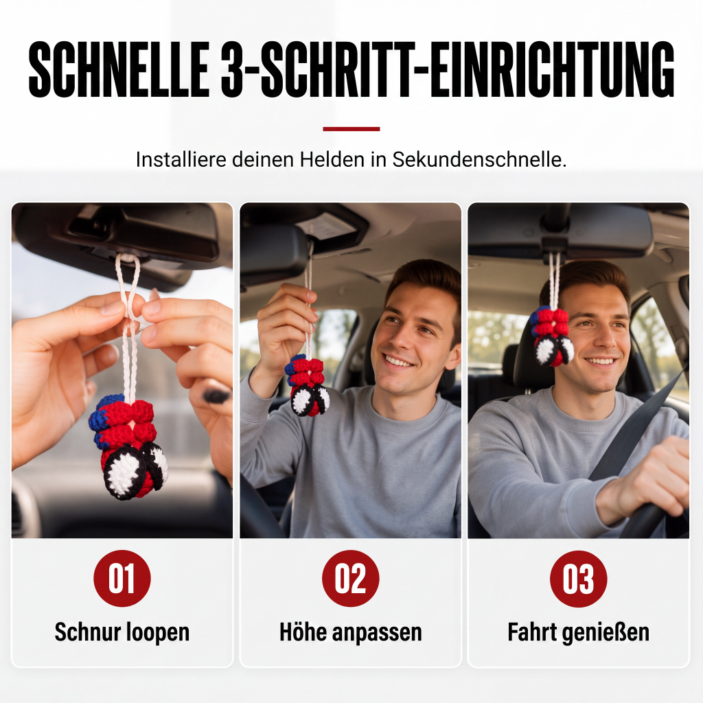 📢📢50% RABATT !!⏰Gehäkelte Spinne als Auto-Anhänger-Ornament