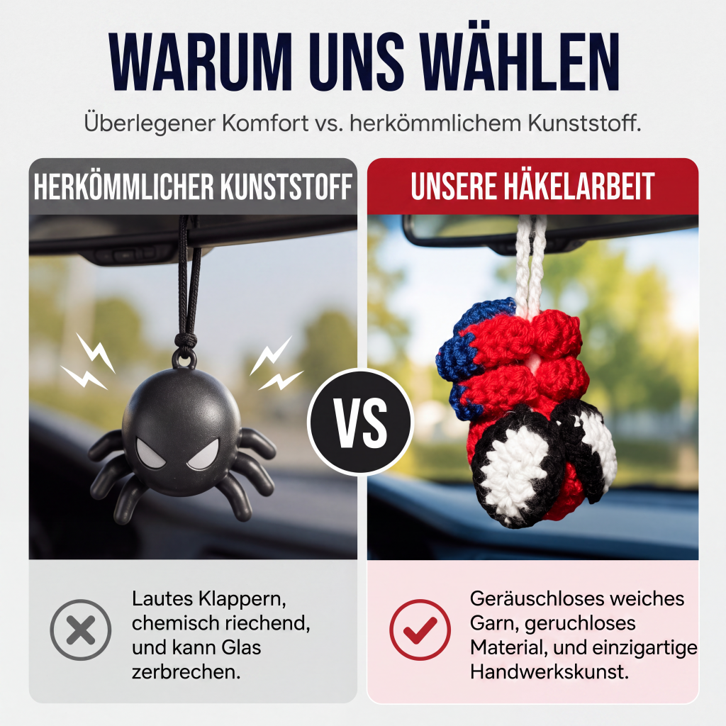 📢📢50% RABATT !!⏰Gehäkelte Spinne als Auto-Anhänger-Ornament