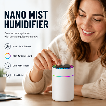 💧 50 % Rabatt ! Mini-USB-Luftbefeuchter mit RGB-Licht – Kein Lärm, volle Atmosphäre! 🌈 Überall nutzbar, schaltet sich selbst ein, nano-fein ⚡ Limitiertes Angebot ⏳