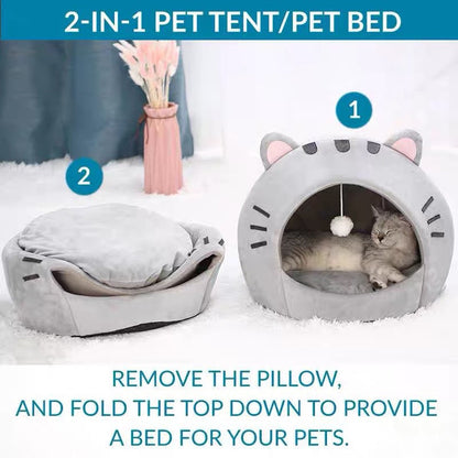 ✨ 50% RABATT! 🐾 2-in-1 Haustierzelt & -bett – Schützend, kuschelig & leicht faltbar – Ideal für Hund & Katze – drinnen & unterwegs 🐕