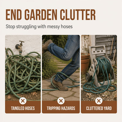 Wandmontierter Eisenschlauchhalter für den Garten