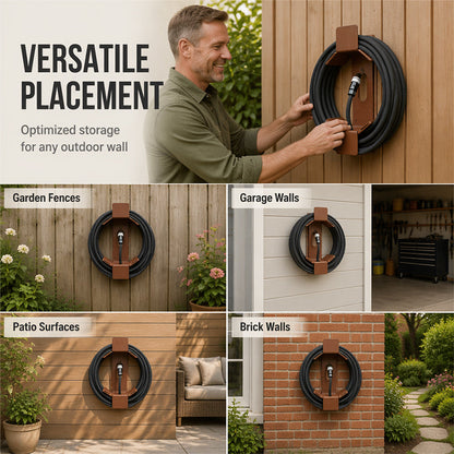 Wandmontierter Eisenschlauchhalter für den Garten