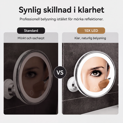 ⏳🔥NUR FÜR KURZE ZEIT 50 % RABATT! ⏰💄10-fach vergrößernder Kosmetikspiegel – LED-Licht & Saugnapf für Make-up und Hautpflege
