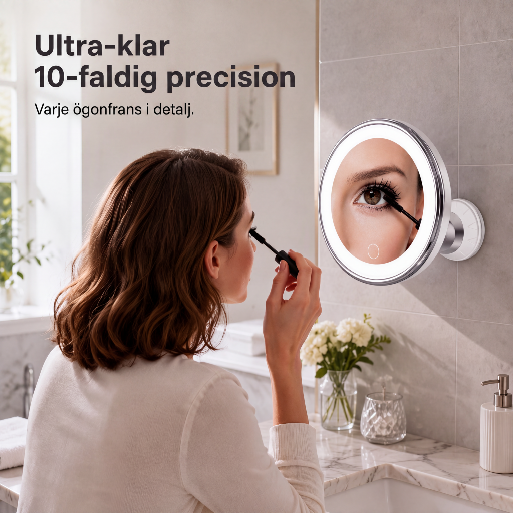 ⏳🔥NUR FÜR KURZE ZEIT 50 % RABATT! ⏰💄10-fach vergrößernder Kosmetikspiegel – LED-Licht & Saugnapf für Make-up und Hautpflege